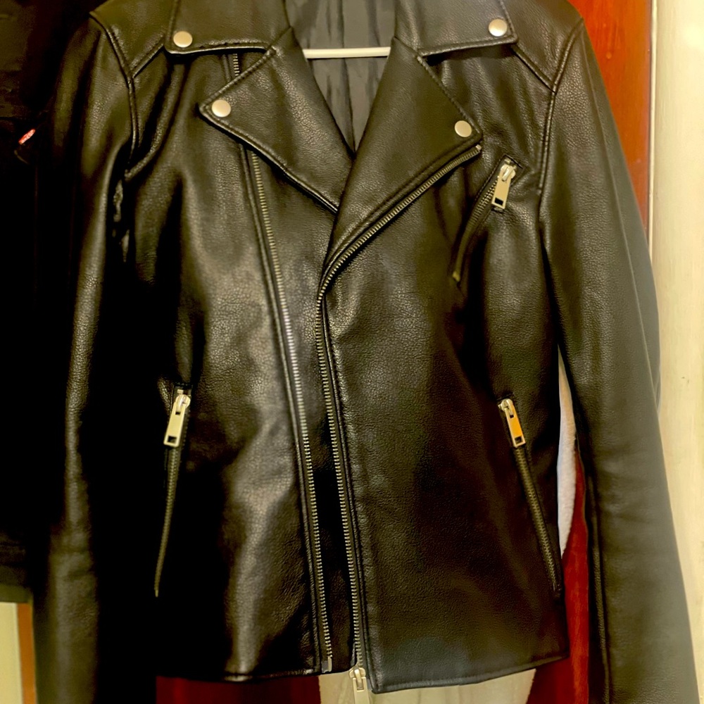 H & M. Men’s vegan leather jacket!